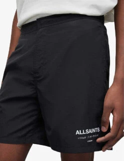 AllSaints Logo-print Swim Shorts -Outlet Daily Tops Store R04081346 JETBLACK ALT04