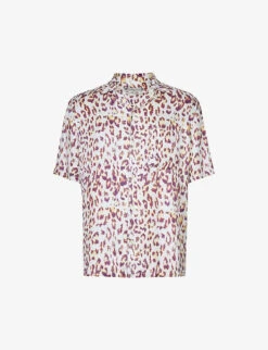 AllSaints Leado Animal-print Relaxed-fit Woven Shirt