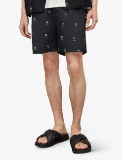 AllSaints Emotive Smiley-print Recycled Polyamide Swim Shorts 8 AllSaints Emotive Smiley-print Recycled Polyamide Swim Shorts -Outlet Daily Tops Store R04082446 JETBLACKYELL ALT02