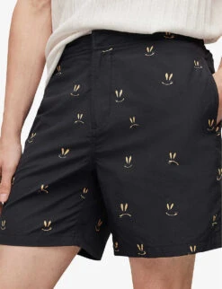 AllSaints Emotive Smiley-print Recycled Polyamide Swim Shorts 10 AllSaints Emotive Smiley-print Recycled Polyamide Swim Shorts -Outlet Daily Tops Store R04082446 JETBLACKYELL ALT04