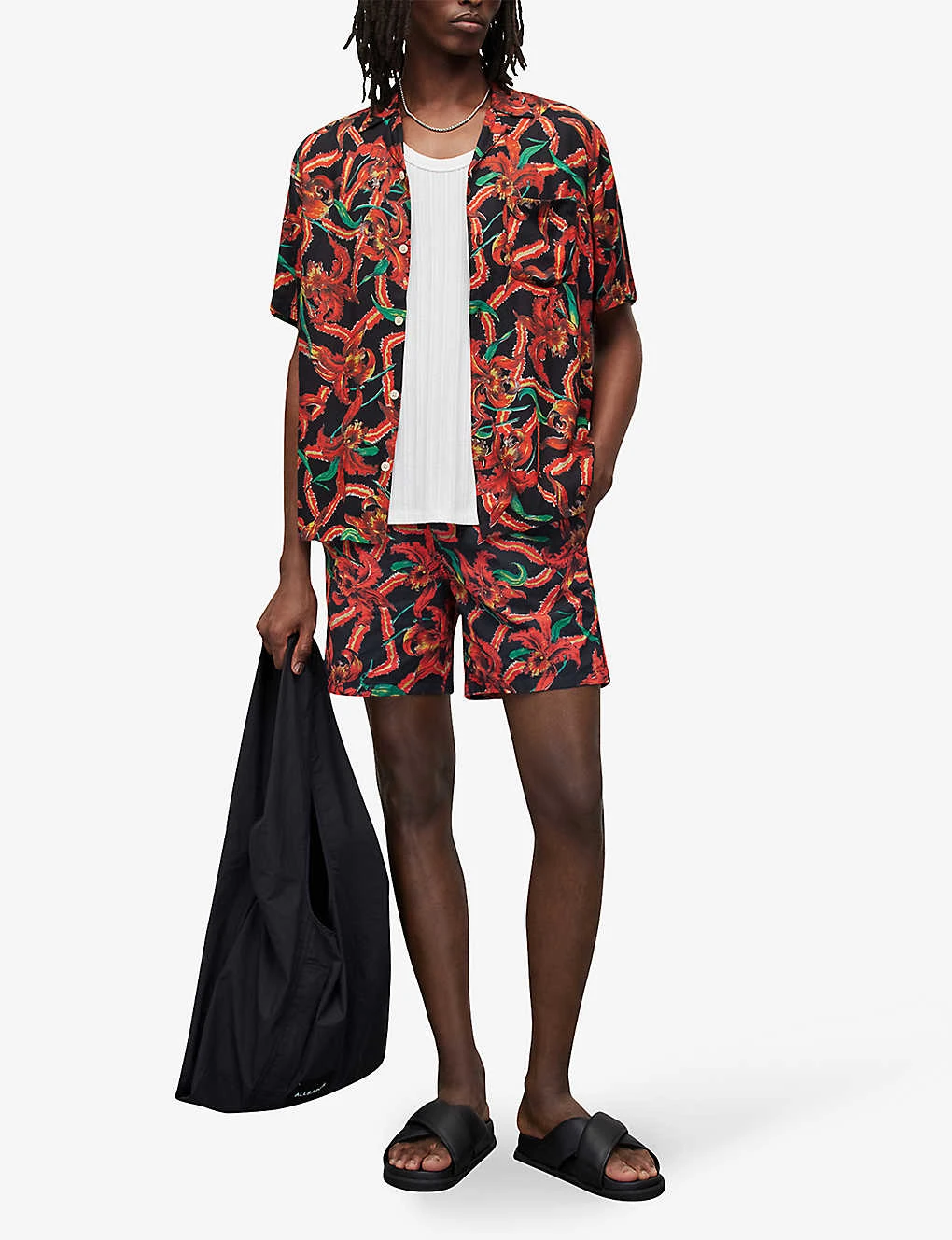 AllSaints Mesquida Graphic-print Drawstring Woven Shorts 2 AllSaints Mesquida Graphic-print Drawstring Woven Shorts - Image 2