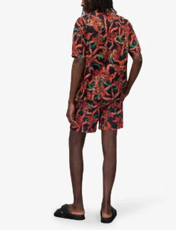 AllSaints Mesquida Graphic-print Drawstring Woven Shorts 8 AllSaints Mesquida Graphic-print Drawstring Woven Shorts -Outlet Daily Tops Store R04082488 JETBLKRED ALT03
