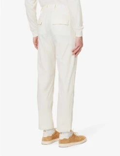 ELEVENTY Flap-pocket Tapered-leg Cotton Trousers -Outlet Daily Tops Store R04082539 WHITE ALT03