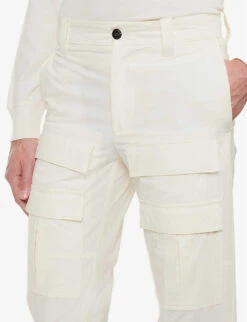 ELEVENTY Flap-pocket Tapered-leg Cotton Trousers -Outlet Daily Tops Store R04082539 WHITE ALT04