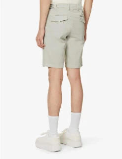 ELEVENTY Drawstring-waist Mid-rise Stretch-cotton Shorts -Outlet Daily Tops Store R04083795 MILITARYGREEN ALT03