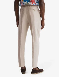 Reiss Trail Regular-fit Tapered-leg Cotton-blend Trousers 7 Reiss Trail Regular-fit Tapered-leg Cotton-blend Trousers -Outlet Daily Tops Store R04086975 OATMEAL ALT03