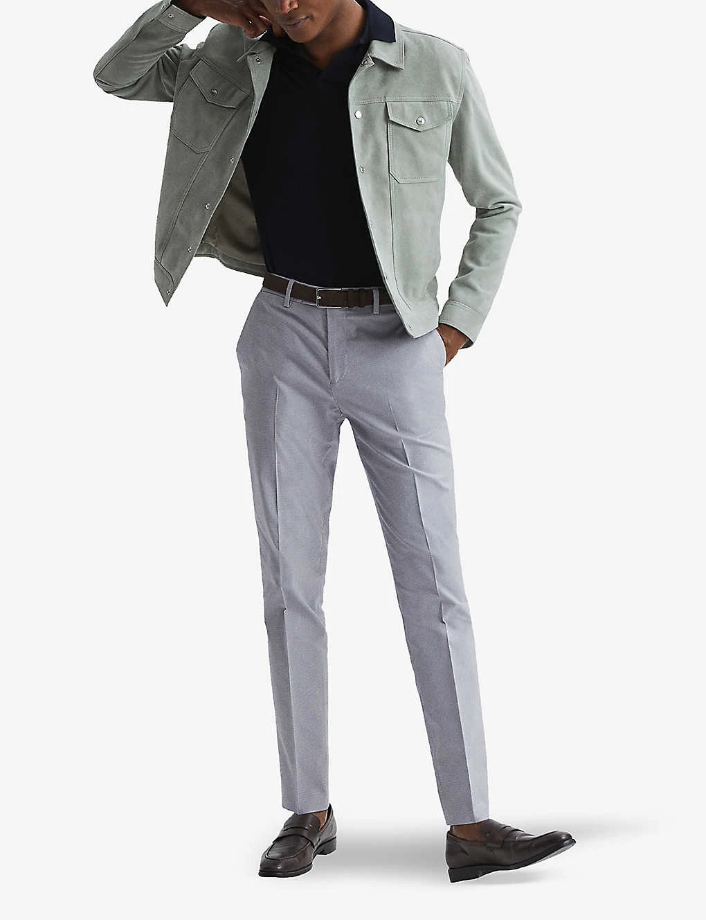 Reiss Pause Straight-leg Mid-rise Stretch Cotton-blend Trousers 2 Reiss Pause Straight-leg Mid-rise Stretch Cotton-blend Trousers - Image 2