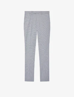 Reiss Pause Straight-leg Mid-rise Stretch Cotton-blend Trousers
