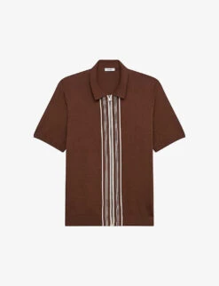 Reiss Castleton Zip-fastened Stretch Woven-blend Polo Shirt