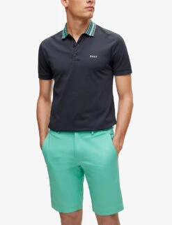 Boss Athleisure Logo-print Cotton Polo Shirt -Outlet Daily Tops Store R04087159 DARKBLUE ALT02