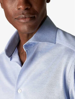 ETON Casual Slim-fit Cotton-piqué Shirt 10 ETON Casual Slim-fit Cotton-piqué Shirt -Outlet Daily Tops Store R04088472 LIGHTBLUE ALT03