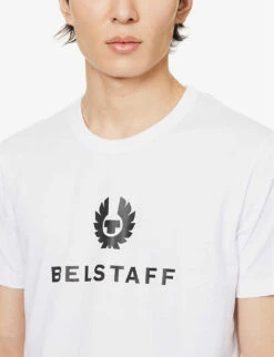 BELSTAFF Signature Logo-print Cotton-jersey T-shirt -Outlet Daily Tops Store R04090473 WHITE ALT04