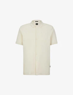 Boss Regular-fit Short-sleeved Cotton-blend Jersey Shirt