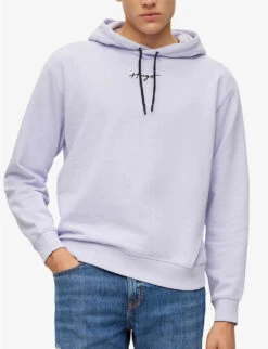 Hugo Logo-print Relaxed Fit Cotton-terry Hoody 7 Hugo Logo-print Relaxed Fit Cotton-terry Hoody -Outlet Daily Tops Store R04093180 LIGHTPASTELPURPLE ALT02