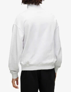 Hugo Leisure Brand-embroidered Cotton Sweatshirt 8 Hugo Leisure Brand-embroidered Cotton Sweatshirt -Outlet Daily Tops Store R04093190 WHITE ALT03