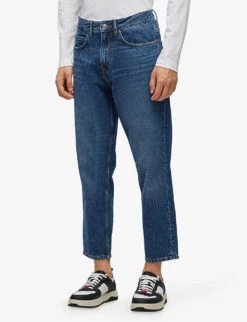 Hugo Leisure Mid-rise Regular-fit Cropped Denim Jeans 7 Hugo Leisure Mid-rise Regular-fit Cropped Denim Jeans -Outlet Daily Tops Store R04093488 BRIGHTBLUE ALT02