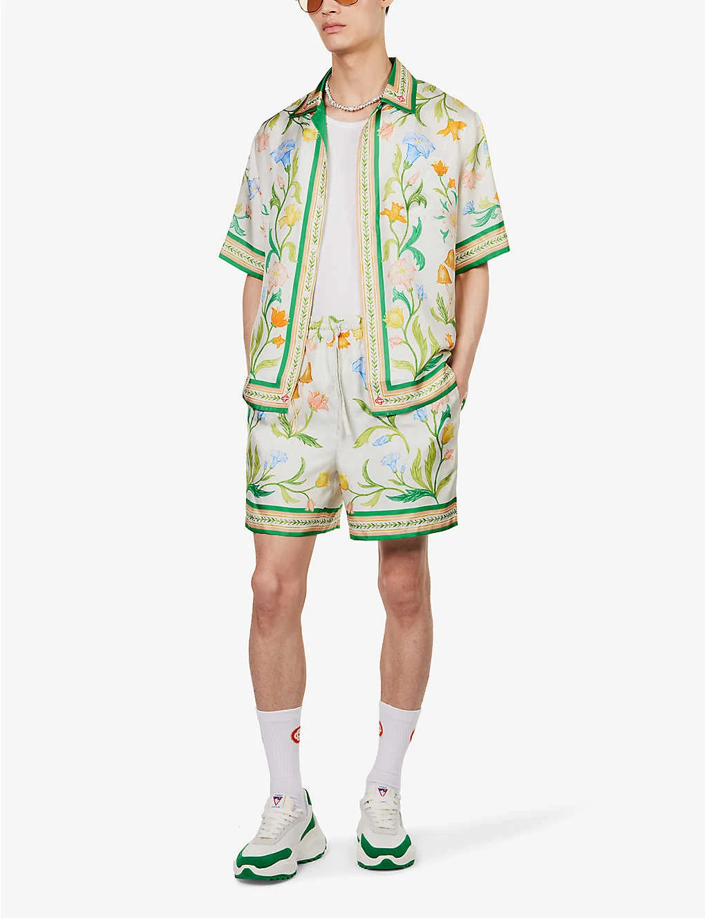 Casablanca L'Arche Fleure Graphic-print Regular-fit Silk Shorts 2 Casablanca L'Arche Fleure Graphic-print Regular-fit Silk Shorts - Image 2