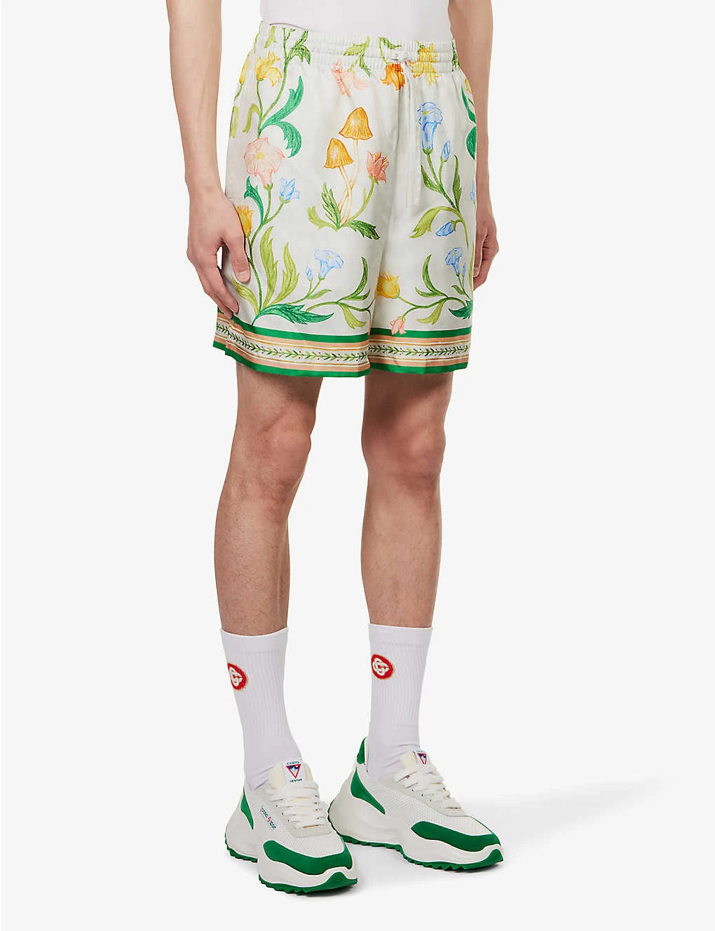 Casablanca L'Arche Fleure Graphic-print Regular-fit Silk Shorts 3 Casablanca L'Arche Fleure Graphic-print Regular-fit Silk Shorts - Image 3