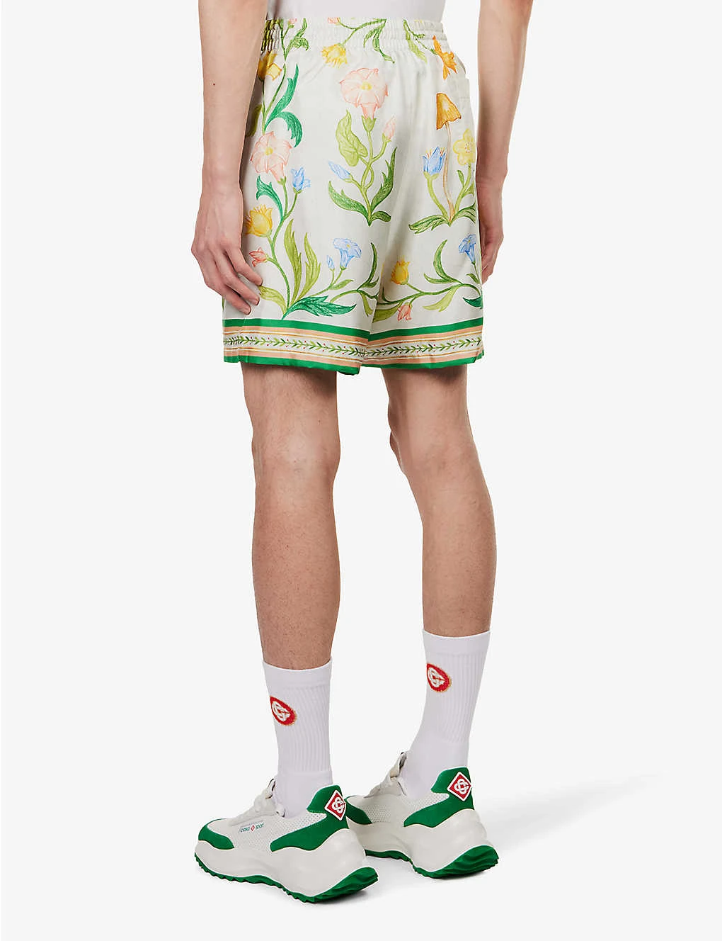 Casablanca L'Arche Fleure Graphic-print Regular-fit Silk Shorts 4 Casablanca L'Arche Fleure Graphic-print Regular-fit Silk Shorts - Image 4