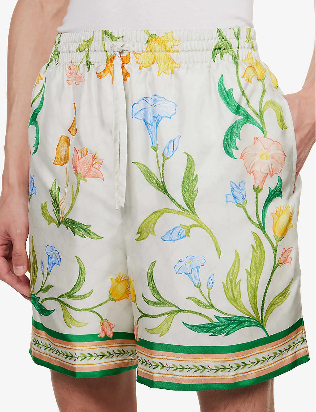 Casablanca L'Arche Fleure Graphic-print Regular-fit Silk Shorts 5 Casablanca L'Arche Fleure Graphic-print Regular-fit Silk Shorts - Image 5