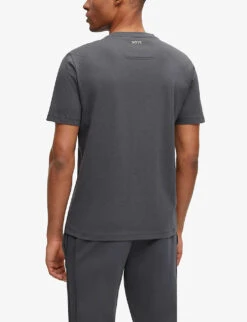 Boss Logo-print Regular-fit Cotton-jersey T-shirt -Outlet Daily Tops Store R04100925 DARKGREY ALT03