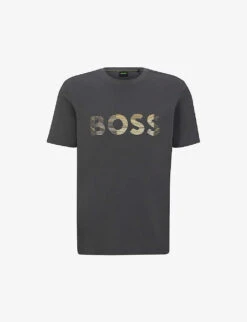 Outlet Daily Tops Store 5 Boss Logo-print Regular-fit Cotton-jersey T-shirt
