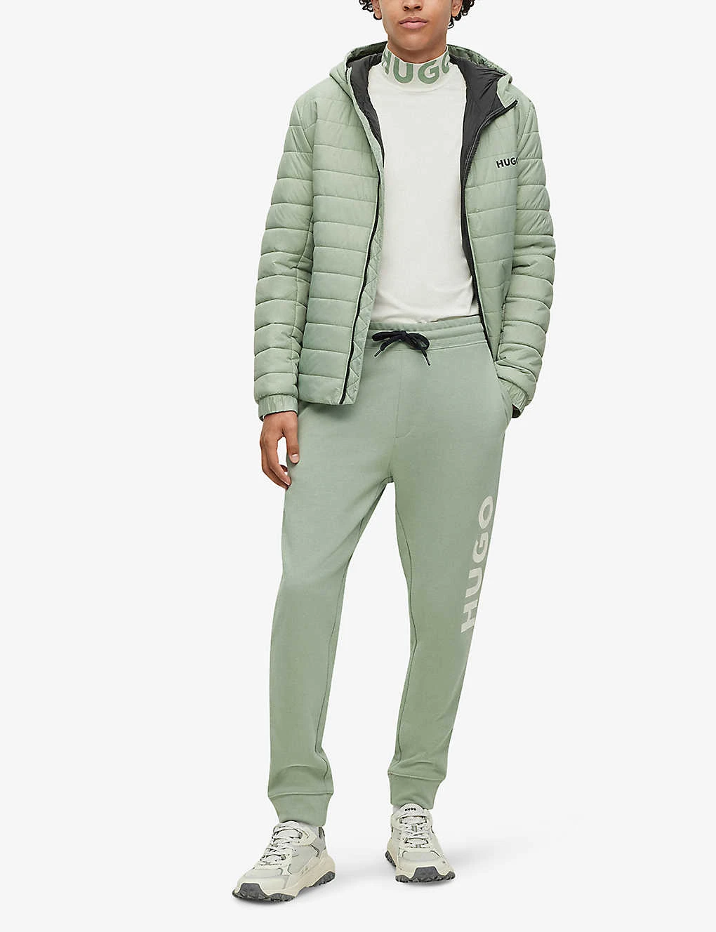 Hugo Logo-print Stand-collar Stretch-woven Top 2 Hugo Logo-print Stand-collar Stretch-woven Top - Image 2