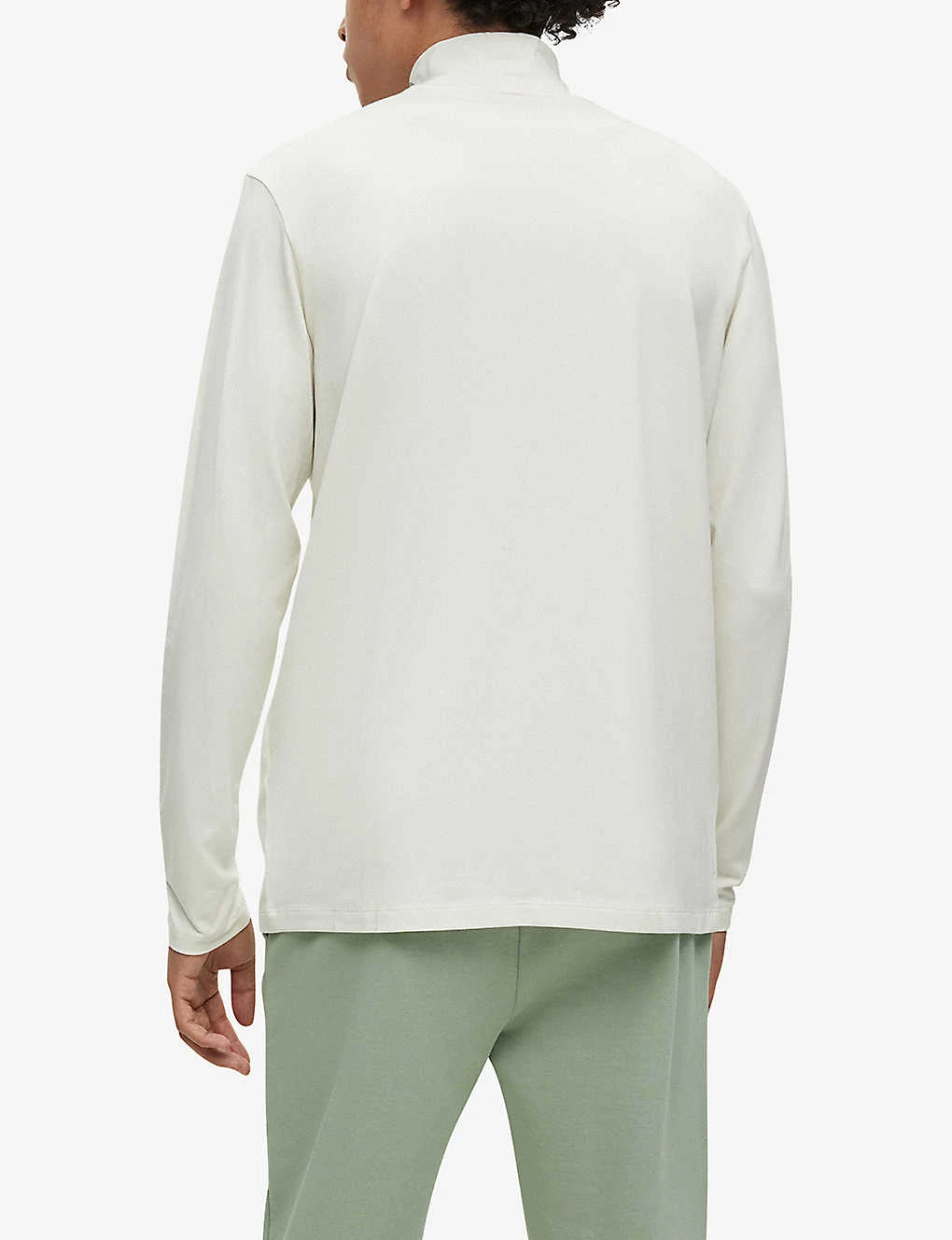 Hugo Logo-print Stand-collar Stretch-woven Top 4 Hugo Logo-print Stand-collar Stretch-woven Top - Image 4