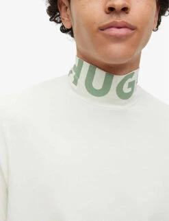Hugo Logo-print Stand-collar Stretch-woven Top 9 Hugo Logo-print Stand-collar Stretch-woven Top -Outlet Daily Tops Store R04100926 LIGHTPASTELGREEN ALT04