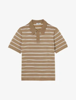 Sandro Pablo Striped Stretch-knit Polo Shirt