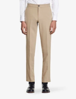 Sandro Straight-leg Regular-fit Woven Trousers 7 Sandro Straight-leg Regular-fit Woven Trousers -Outlet Daily Tops Store R04102522 NATURELS ALT02