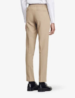 Sandro Straight-leg Regular-fit Woven Trousers 8 Sandro Straight-leg Regular-fit Woven Trousers -Outlet Daily Tops Store R04102522 NATURELS ALT03