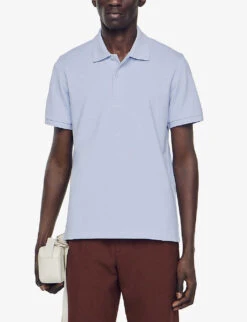 Sandro Logo-embossed Cotton Polo Shirt -Outlet Daily Tops Store R04102595 VIOLETS ALT02