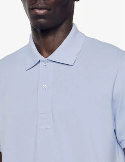 Sandro Logo-embossed Cotton Polo Shirt -Outlet Daily Tops Store R04102595 VIOLETS ALT04