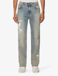 Represent Storms In Heaven Regular-fit Stretch-denim Jeans 7 Represent Storms In Heaven Regular-fit Stretch-denim Jeans -Outlet Daily Tops Store R04103857 BLUECREAM ALT02