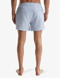 Reiss Coast Stripe-pattern Elasticated-waist Stretch-woven Swim Shorts -Outlet Daily Tops Store R04107018 SOFTBLUEWHITE ALT03