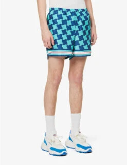 Casablanca Brand-patch Graphic-print Swim Shorts 7 Casablanca Brand-patch Graphic-print Swim Shorts -Outlet Daily Tops Store R04108435 POOLTILE ALT02