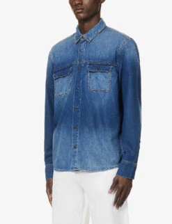 Paige Abraham Faded-wash Regular-fit Cotton-blend Shirt -Outlet Daily Tops Store R04111358 KYSON ALT02