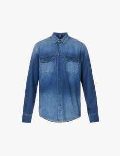 Paige Abraham Faded-wash Regular-fit Cotton-blend Shirt