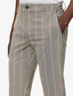 Paige Stafford Striped-pattern Straight-leg Regular-fit Stretch-woven Trousers 9 Paige Stafford Striped-pattern Straight-leg Regular-fit Stretch-woven Trousers -Outlet Daily Tops Store R04111362 OYSTERSHELL ALT04