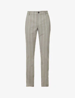 Paige Stafford Striped-pattern Straight-leg Regular-fit Stretch-woven Trousers