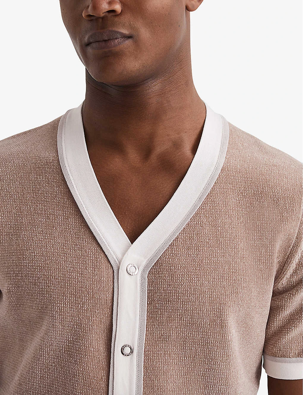 Reiss Striker Contrast-trim Pressed-stud Knitted Shirt 5 Reiss Striker Contrast-trim Pressed-stud Knitted Shirt - Image 5