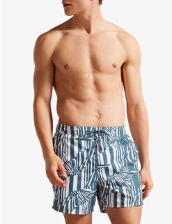 Ted Baker Peaty Butterfly-print Recycled-polyester Swim Shorts -Outlet Daily Tops Store R04117774 MIDBLUE ALT02