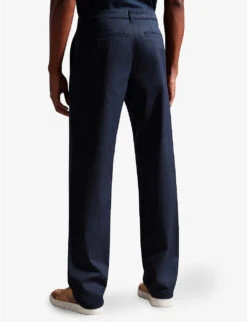 Ted Baker Pebal Straight-leg Mid-rise Stretch-cotton Trousers -Outlet Daily Tops Store R04117777 NAVY ALT03