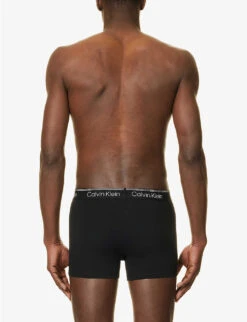 Calvin Klein Logo-waistband Pack Of Two Stretch-cotton Trunks 6 Calvin Klein Logo-waistband Pack Of Two Stretch-cotton Trunks -Outlet Daily Tops Store R04117793 BLACKBLACK ALT02