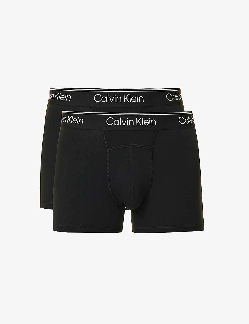 Calvin Klein Logo-waistband Pack Of Two Stretch-cotton Trunks 1 Calvin Klein Logo-waistband Pack Of Two Stretch-cotton Trunks