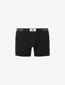 Calvin Klein Logo-waistband Stretch-recycled Cotton-blend Boxers