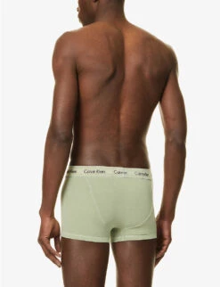 Calvin Klein Logo-waistband Low-rise Stretch-cotton Trunks -Outlet Daily Tops Store R04117820 ECOGREEN ALT02
