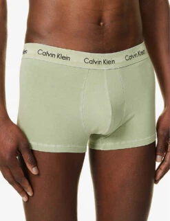 Calvin Klein Logo-waistband Low-rise Stretch-cotton Trunks -Outlet Daily Tops Store R04117820 ECOGREEN ALT03