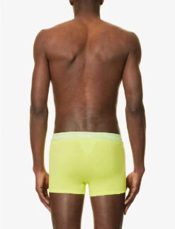 Calvin Klein Logo-waistband Stretch-recycled Cotton-blend Trunks -Outlet Daily Tops Store R04117838 LEMONLIME ALT02
